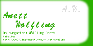 anett wolfling business card