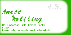 anett wolfling business card